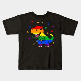 LGBT Pride Flag  Dinosaur Pride Colors Kids T-Shirt